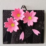 ちりめん  夜桜  壁掛け
