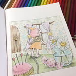ぬりえ絵本『コキンヌとハンカチ』表紙まで塗れる♪