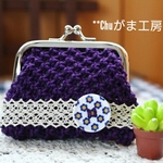 マリメッコボタン柄　ヘンプがま口財布