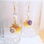  貝殻＆お花♡サマーシェルピアス