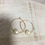 シンプルコットンパールピアス