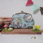 親子がま口財布 うさぎ ブルー