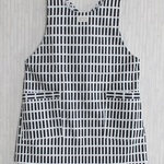 【受注製作】バッグクロスエプロン　モダンな格子(黒)