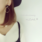 べっ甲×フープピアス✳︎イヤリング