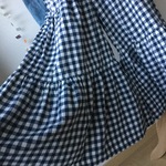 ギャザーたっぷりガウチョ☆ネイビーチェック☆