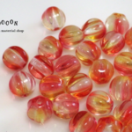 6mm yellow&red orange メロン チェコビーズ 20個