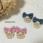 ✩︎パールリボンピアス✩︎(イヤリング)