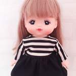 ブラック）メルちゃん ボーダーワンピース