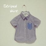 夏物値下げ！！〈90サイズ〉半袖ストライプシャツ
