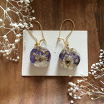 送料無料！flower×drop hoop ピアス