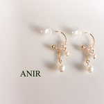 【受注制作】パールの樹脂フープピアス