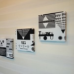 ポストカード柄のファブリックパネル3枚セット 20cm×20cm  