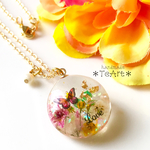 花と蝶々の春うららネックレス♪