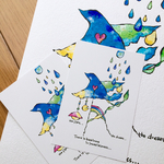 『幸せ運ぶ青い鳥』postcard 2枚セット