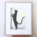 伸び上がる猫 A4判 アートポスター 