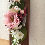 ピンクの薔薇壁飾り