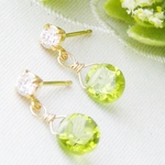光のペリドット２way・ピアス