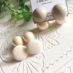 カボション&大粒コットンパール ピアス