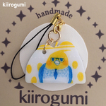 メガネのオカメお父さんストラップ