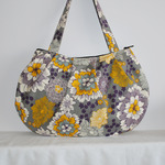 プリーツ入りパース - Flourish Flower Gray Med