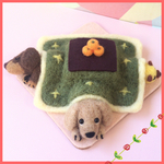 ぬくぬく ダックス こたつ編  クリーム/チョコタン☆羊毛フェルト