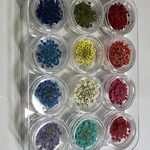 レースフラワー（押し花）♡ 12色120枚セレクトセット(๑>◡<๑)/《2.5cm前後》♡ハンドメイド(๑>◡<๑)/円形ボックスケース付