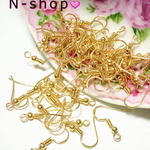 人気!! 100個 最安値!! ゴールド色ピアスフック  セット販売 サイズ約20mm 