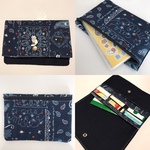 NEWマルチケース♡ネイビーcatペイズリー♡通帳 母子手帳ケース