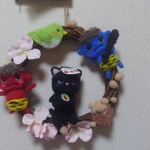 ＊lovebell6  様　オーダー商品　節分くろねこちゃんリース＊