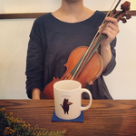 黒ネコ　マグカップ「Claude Debusy:Sonate pour violon et piano」