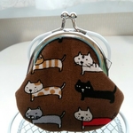 おすまし猫のがま口ミニ小銭入れ