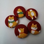 柴犬さんマグネット  5コセット   ヘヤゴムプレゼント付き