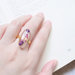 うりずんflowerリング＊クリア(フリーサイズ/ピンキーリング)