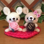 受け取って下さい💝バレンタイン＊うさぎ＊あみぐるみ