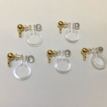 樹脂 ノンホールピアス ゴールドカン金具付き