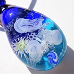 《赤ちゃんクラゲ》　ペンダント　ガラス　とんぼ玉　くらげ