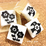 カモメ・お花（消しゴムはんこ）