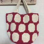 ドット柄トートバック 赤