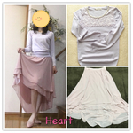 オシャレニットとピンクのアシンメトリーヒラリスカートのセット💖綺麗な流れ、品の良さ、大人女子、こんなに女らしくていいの❣️❣️