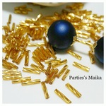 Twisted tube Beads ゴールド