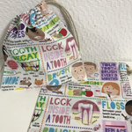  入園入学に…歯磨き柄の給食袋&コップ袋