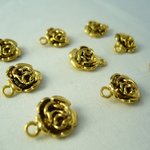   チャーム 薔薇ばら バラ 金 12個 15mm[4582434303965] 