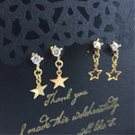 ジルコニアと星のミニピアス