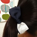 モロッカン♡ホワイト＆ネイビー　バナナクリップ