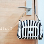 『haruyuumaさまオーダー品』【Studio.I】大人カワイイ♪オリジナルおむつポーチ＊ベビー用品もオシャレに可愛く＊ブラックストライプ
