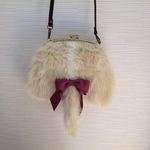 【再販】猫しっぽがま口鞄　白茶【受注製作】