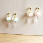 浴衣にぴったりの淡い初恋の睡蓮花風鈴ピアス