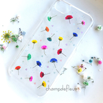カラフルポップなかすみ草party押し花iPhoneケース