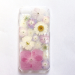 淡いグラデーション☆押し花☆iPhoneケース