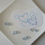 ラメ入りブルーのきらきら可愛いハート ピアス（ノンホールピアス）